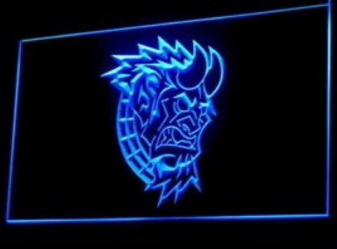 Devil Head Monster Tattoo Design LED Neon Sign